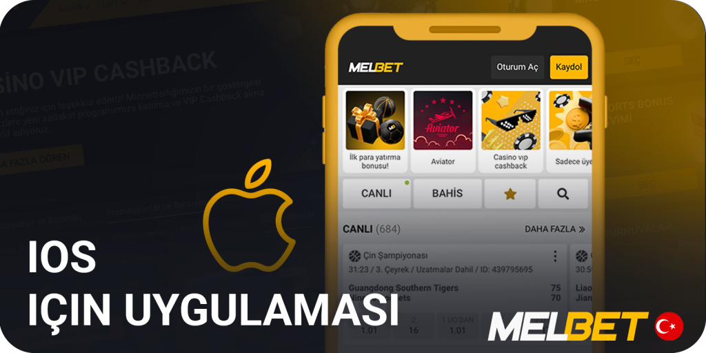 Türkiye'de iOS için Melbet mobil uygulaması